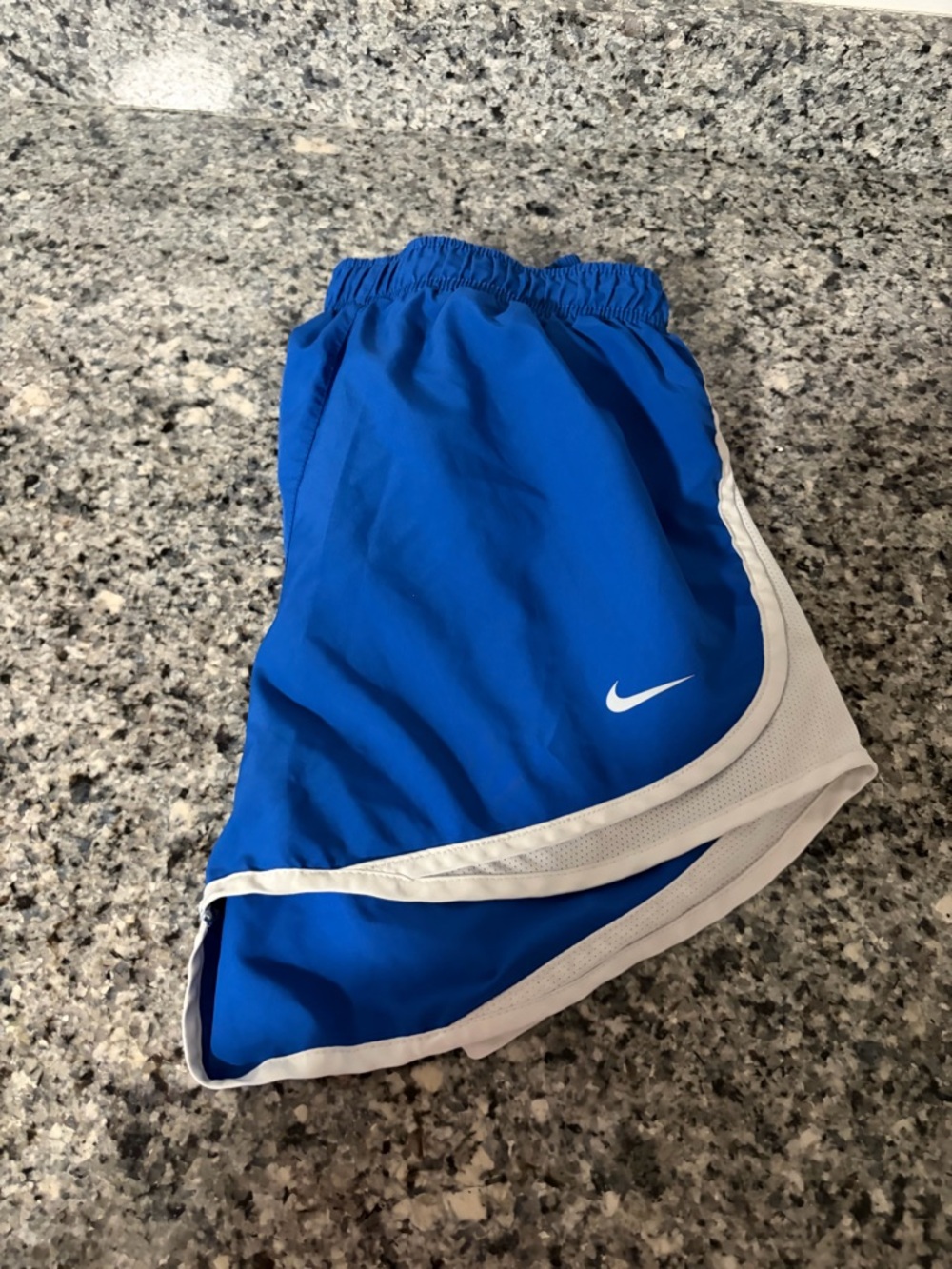 Nike Royal Blue Women's Athletic Shorts with White Trim